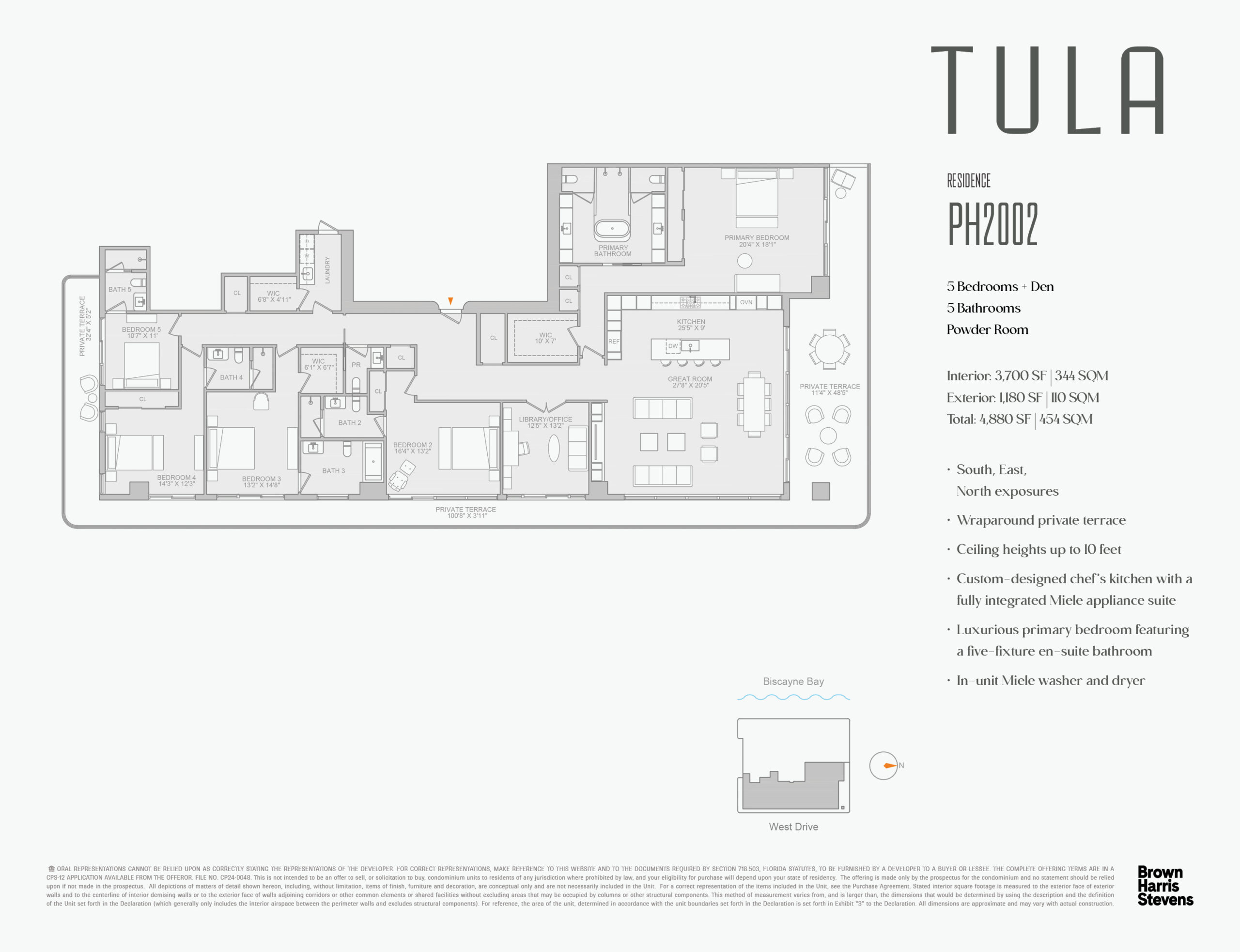 Tula Residences floor plan for Penthouse 2, floor 20.