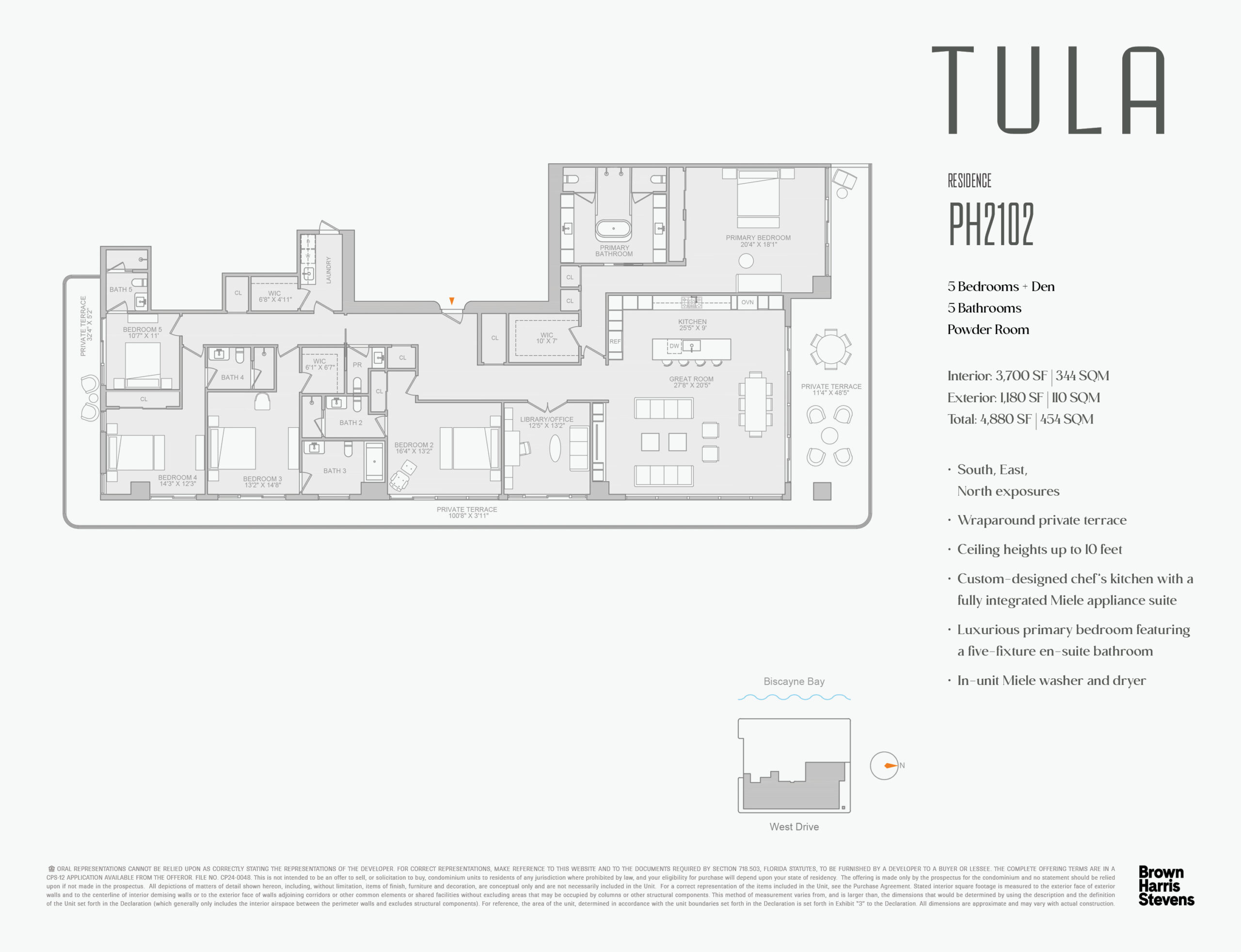 Tula Residences floor plan for Penthouse 2, floor 21.