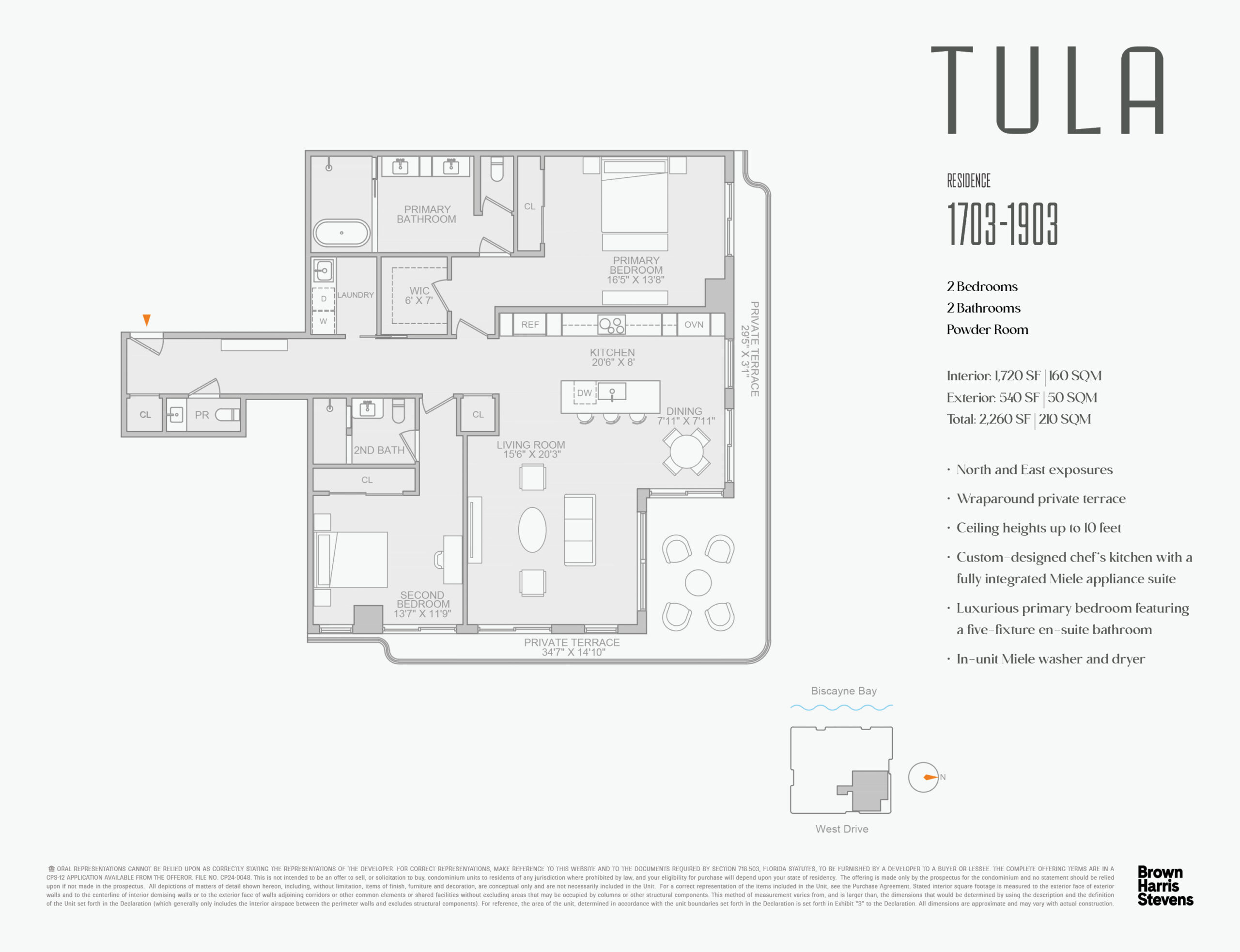 Tula Residences floor plan for Residence 3, floors 17-19.