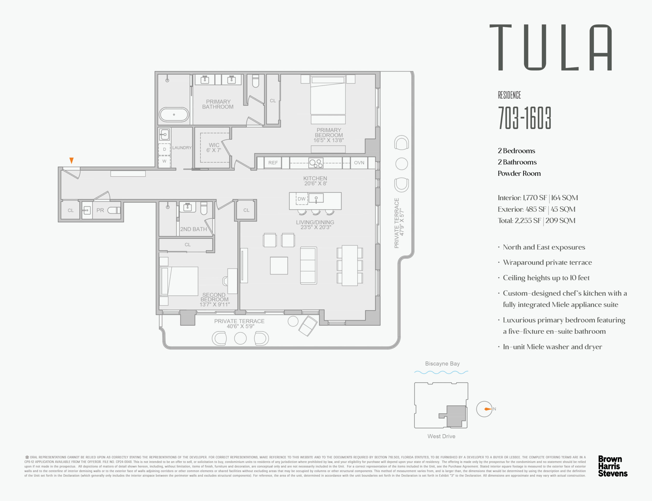 Tula Residences floor plan for Residence 3, floors 7-16.