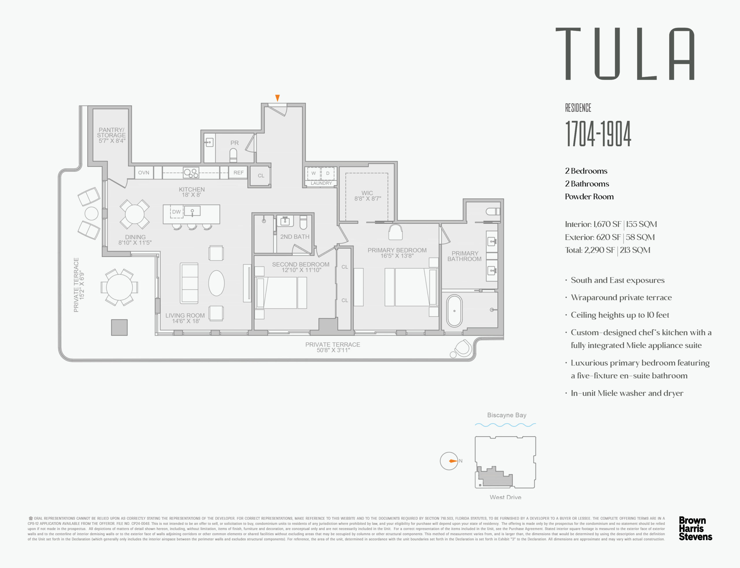Tula Residences floor plan for Residence 4, floors 17-19.