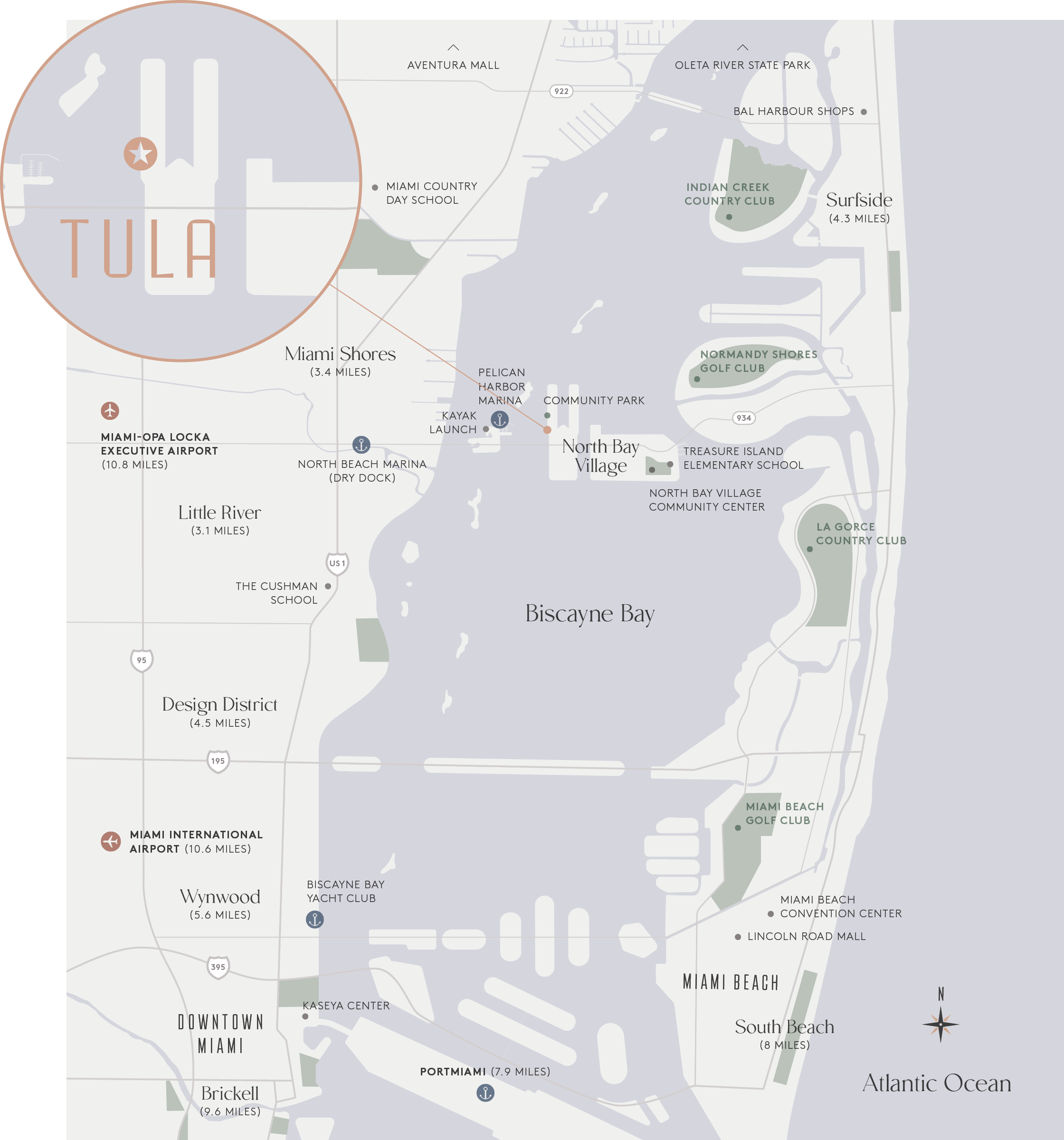 Tula Residences location map showing nearby points of interest